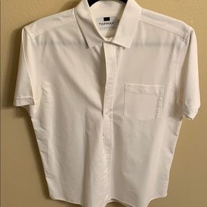 White Short Sleeve Button Down